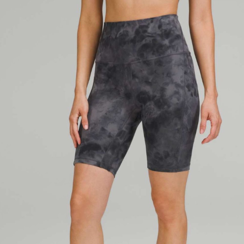 Lululemon Align High-Rise Short Pockets 8" Diamond Dye Pitch Grey Graphite SZ 8
